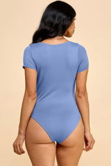 Short Sleeve Scoop Neck Double Layered Bodysuit | Mixtshop LLC