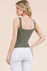 V-neck Basic Double Layers Tank Top | Mixtshop LLC