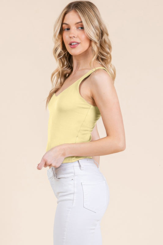 V-neck Basic Double Layers Tank Top | Mixtshop LLC