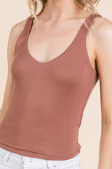 V-neck Basic Double Layers Tank Top | Mixtshop LLC