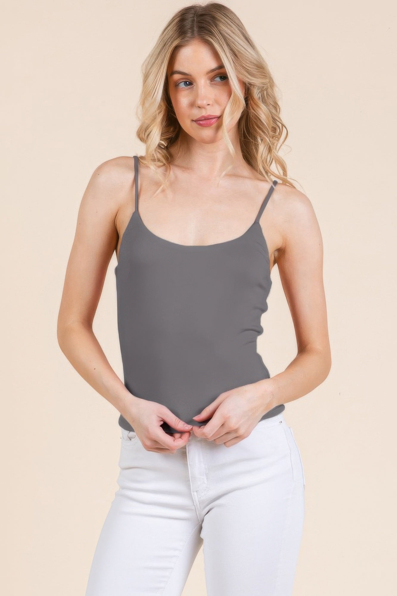 Basic Double Layers Fitted Cami Top | Mixtshop LLC