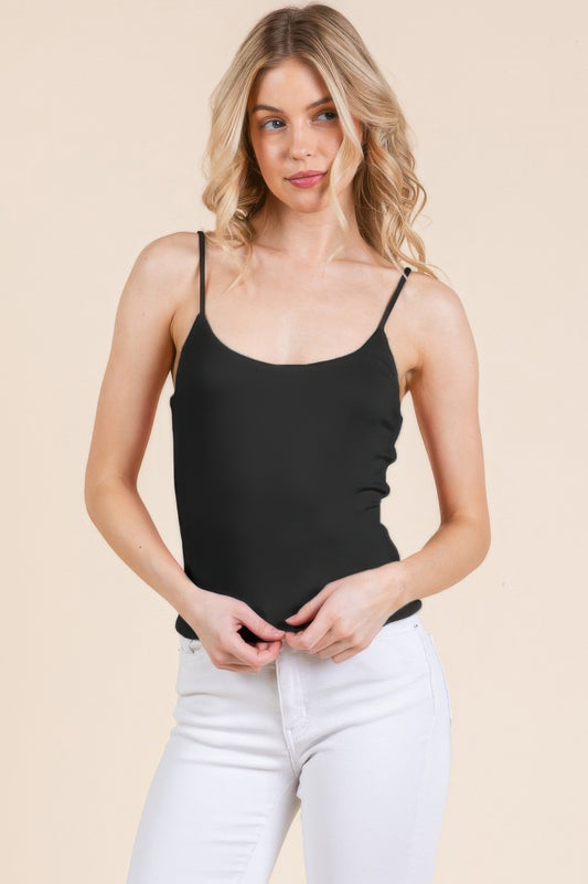 Basic Double Layers Fitted Cami Top | Mixtshop LLC