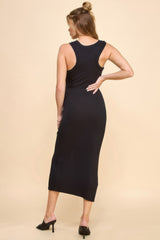 Arrow Sleeve Detail Rib Midi Dress | Mixtshop LLC