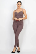 Plaid Sleeveless Zippered Jumpsuit | Mixtshop LLC