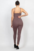Plaid Sleeveless Zippered Jumpsuit | Mixtshop LLC
