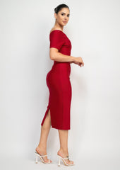 Off Shoulder Zippered Bodycon Dress | Mixtshop LLC