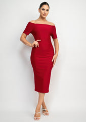 Off Shoulder Zippered Bodycon Dress | Mixtshop LLC