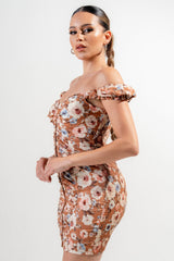 Strech Poplin Print Mini Dress | Mixtshop LLC