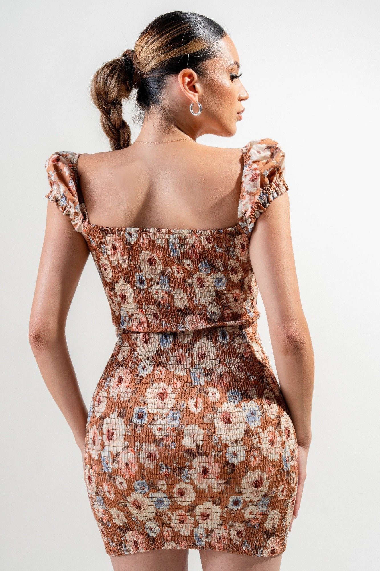 Strech Poplin Print Mini Dress | Mixtshop LLC