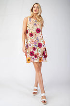 3d Floral Embroidered Sleeveless Mini Dress | Mixtshop LLC
