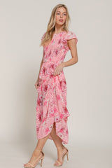 Ruffl Slv Smocked Floral Print Dresss | Mixtshop LLC