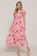 Ruffl Slv Smocked Floral Print Dresss | Mixtshop LLC