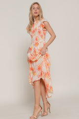 Ruffl Slv Smocked Floral Print Dresss | Mixtshop LLC