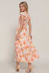Ruffl Slv Smocked Floral Print Dresss | Mixtshop LLC