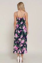 Floral Print Ruffle Slip Midi Dress | Mixtshop LLC