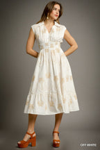 Tropical Breeze Embroidered Midi Dress | Mixtshop LLC