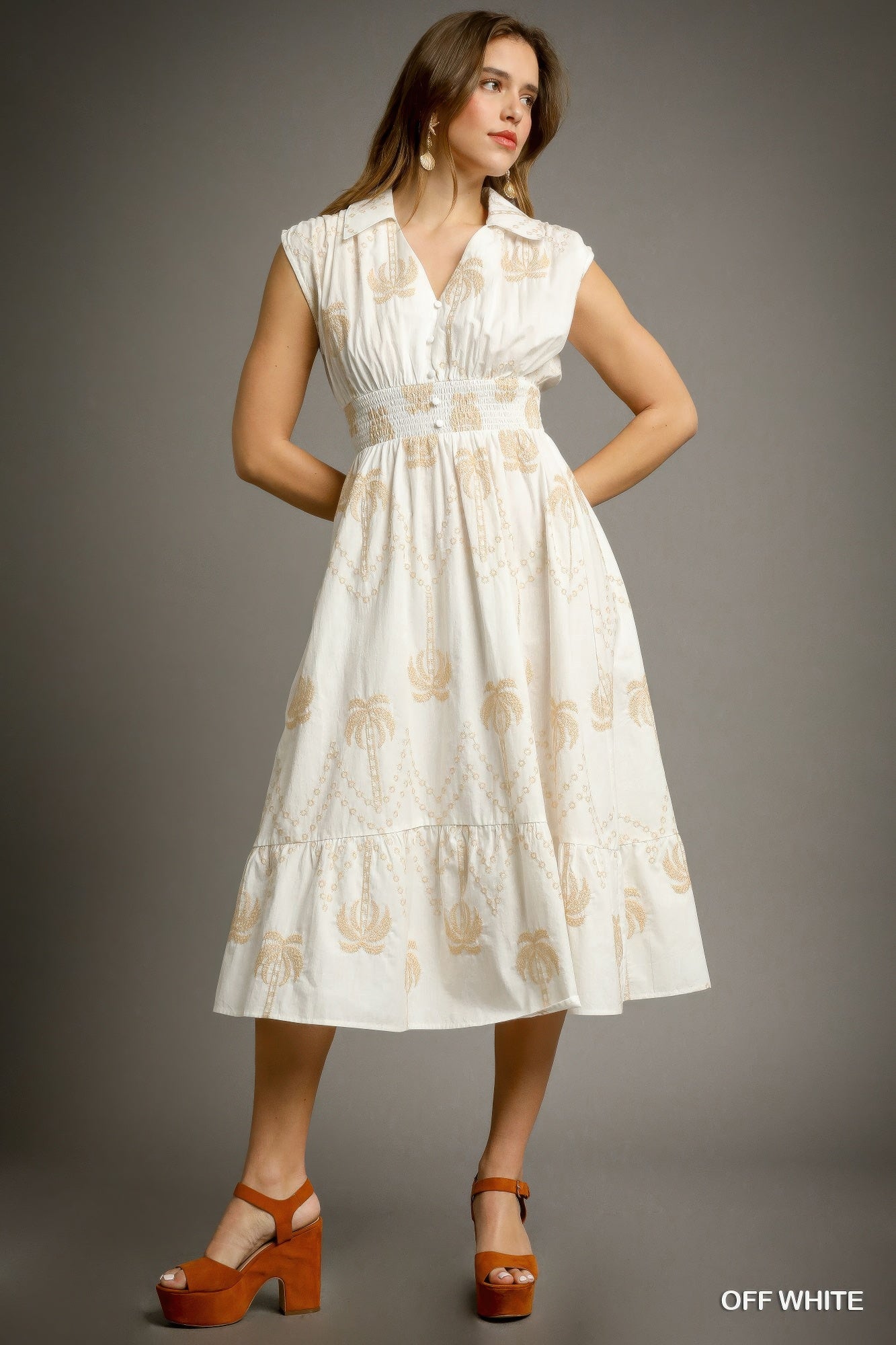 Tropical Breeze Embroidered Midi Dress | Mixtshop LLC