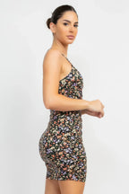 Ruched Floral Cami Dress | Mixtshop LLC