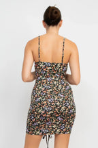 Ruched Floral Cami Dress | Mixtshop LLC