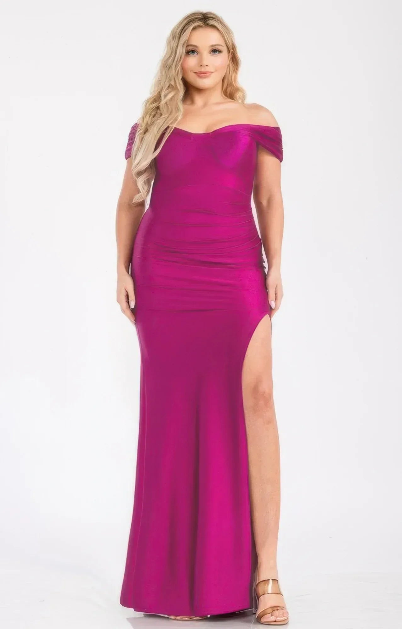 Plus Off Shoulder Draped Cross Wrap Maxidress | Mixtshop LLC