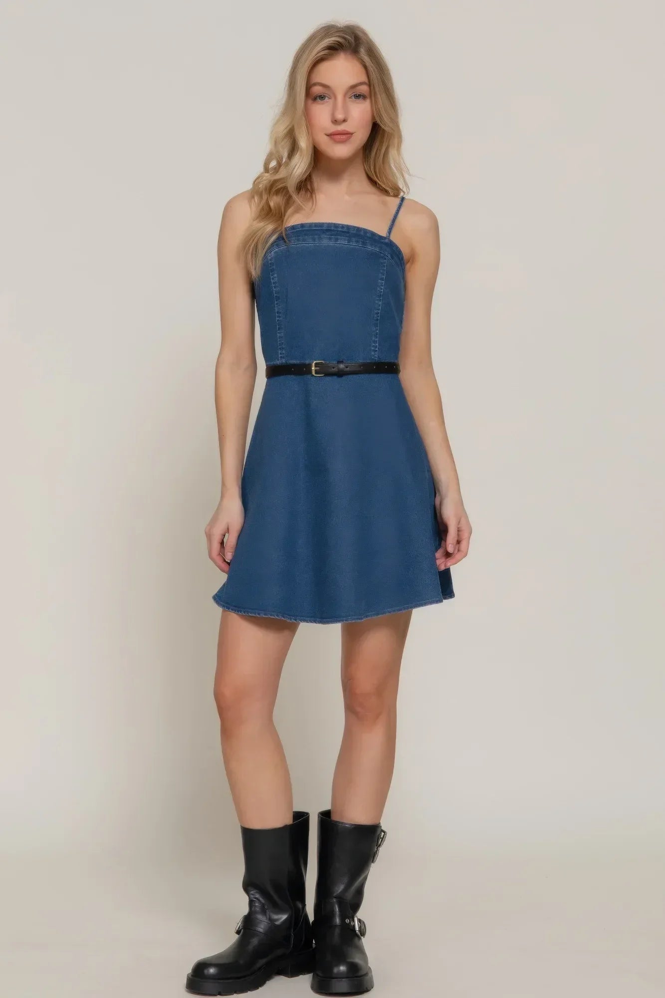 Belted Cami A-line Mini Dress Secondary image