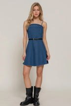 Belted Cami A-line Mini Dress | Mixtshop LLC