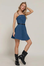 Belted Cami A-line Mini Dress | Mixtshop LLC