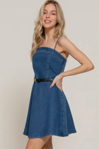 Belted Cami A-line Mini Dress | Mixtshop LLC