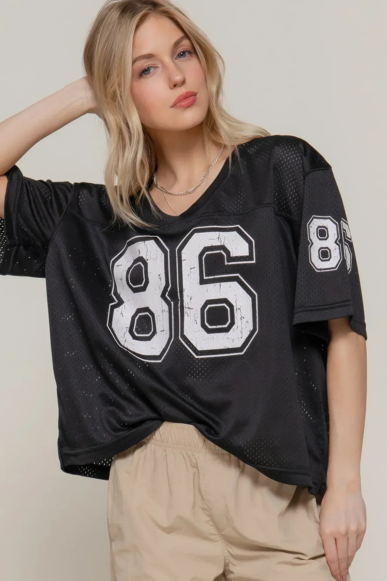 Silk Screen Print Mesh Oversize Basball T-shirt | Mixtshop LLC