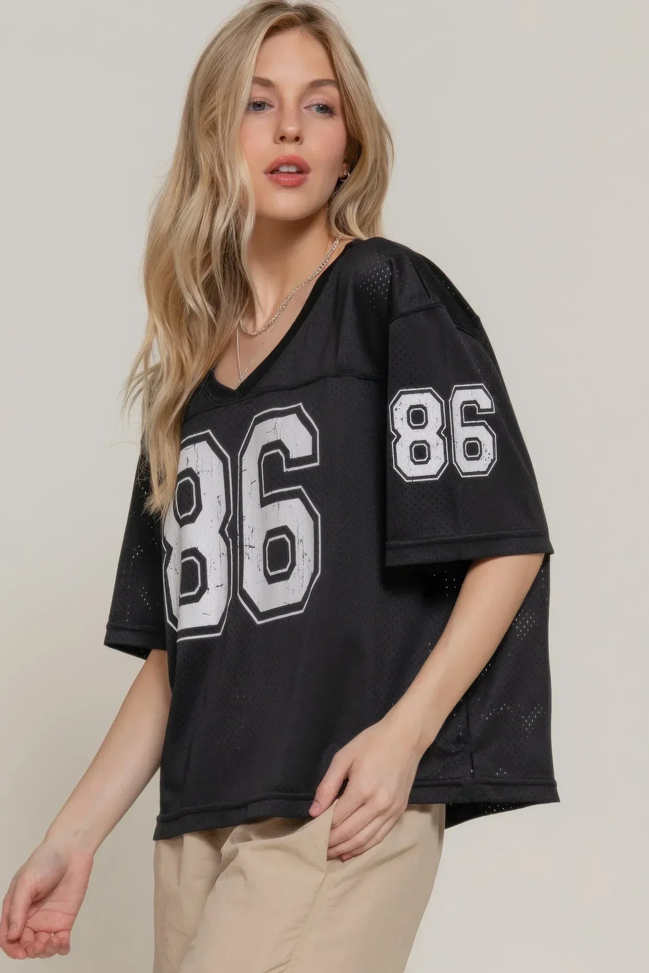 Silk Screen Print Mesh Oversize Basball T-shirt | Mixtshop LLC