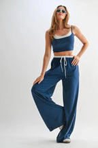 Drawstring Lounge Pants & Crop Top Set | Mixtshop LLC