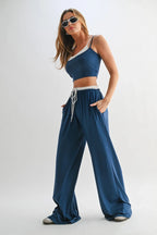 Drawstring Lounge Pants & Crop Top Set | Mixtshop LLC