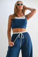 Drawstring Lounge Pants & Crop Top Set | Mixtshop LLC
