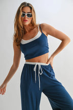 Drawstring Lounge Pants & Crop Top Set | Mixtshop LLC