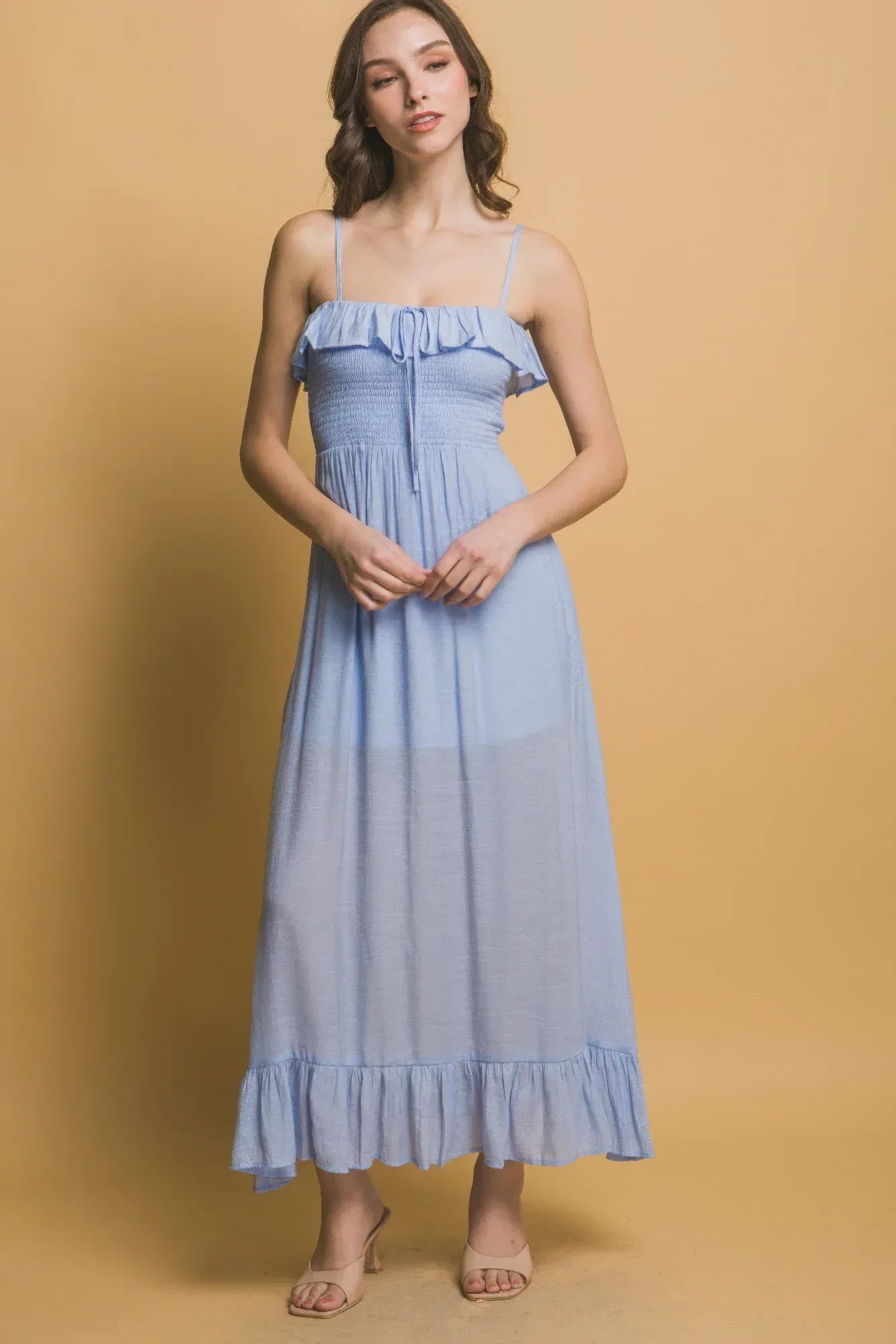Smocked Ruffle Maxi Dress | Mixtshop LLC