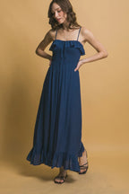 Smocked Ruffle Maxi Dress | Mixtshop LLC