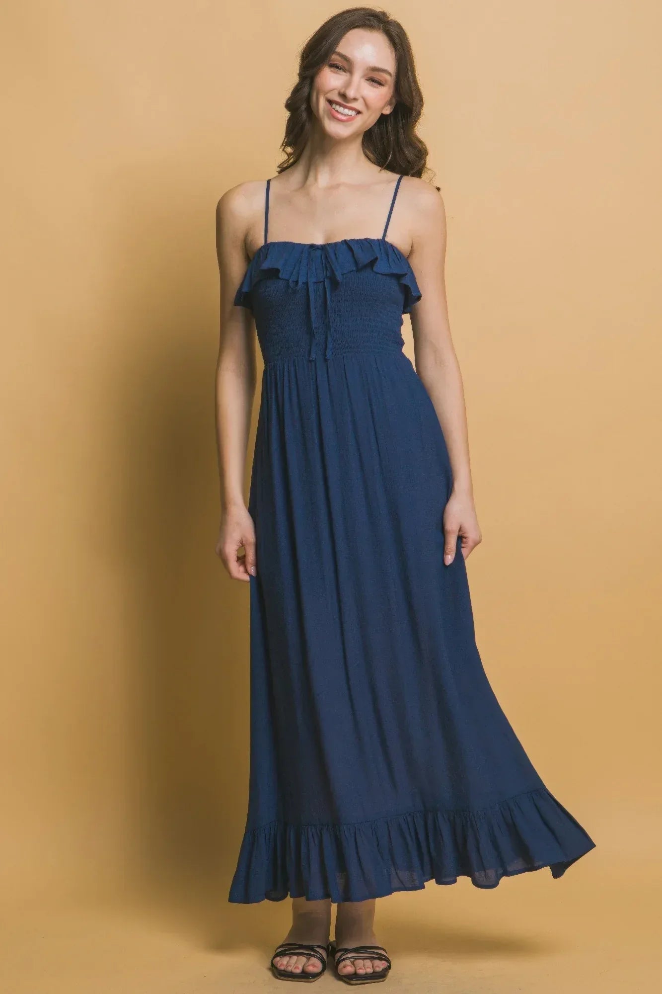 Smocked Ruffle Maxi Dress | Mixtshop LLC