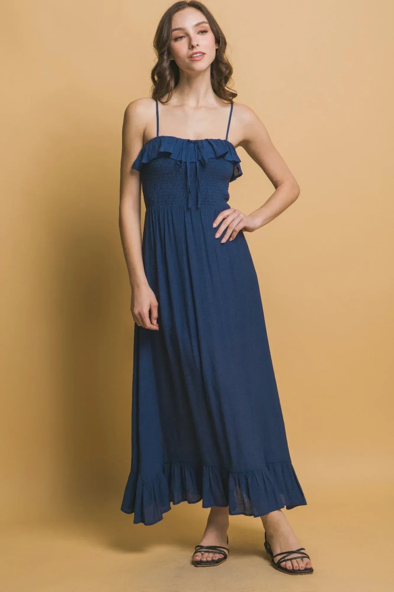 Smocked Ruffle Maxi Dress | Mixtshop LLC