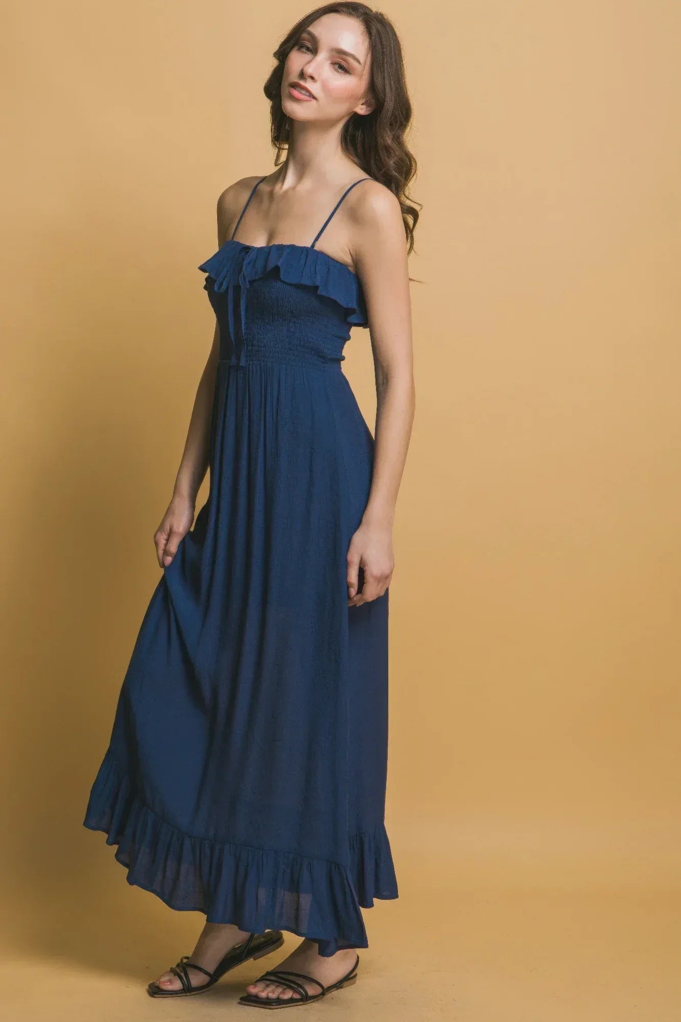Smocked Ruffle Maxi Dress | Mixtshop LLC
