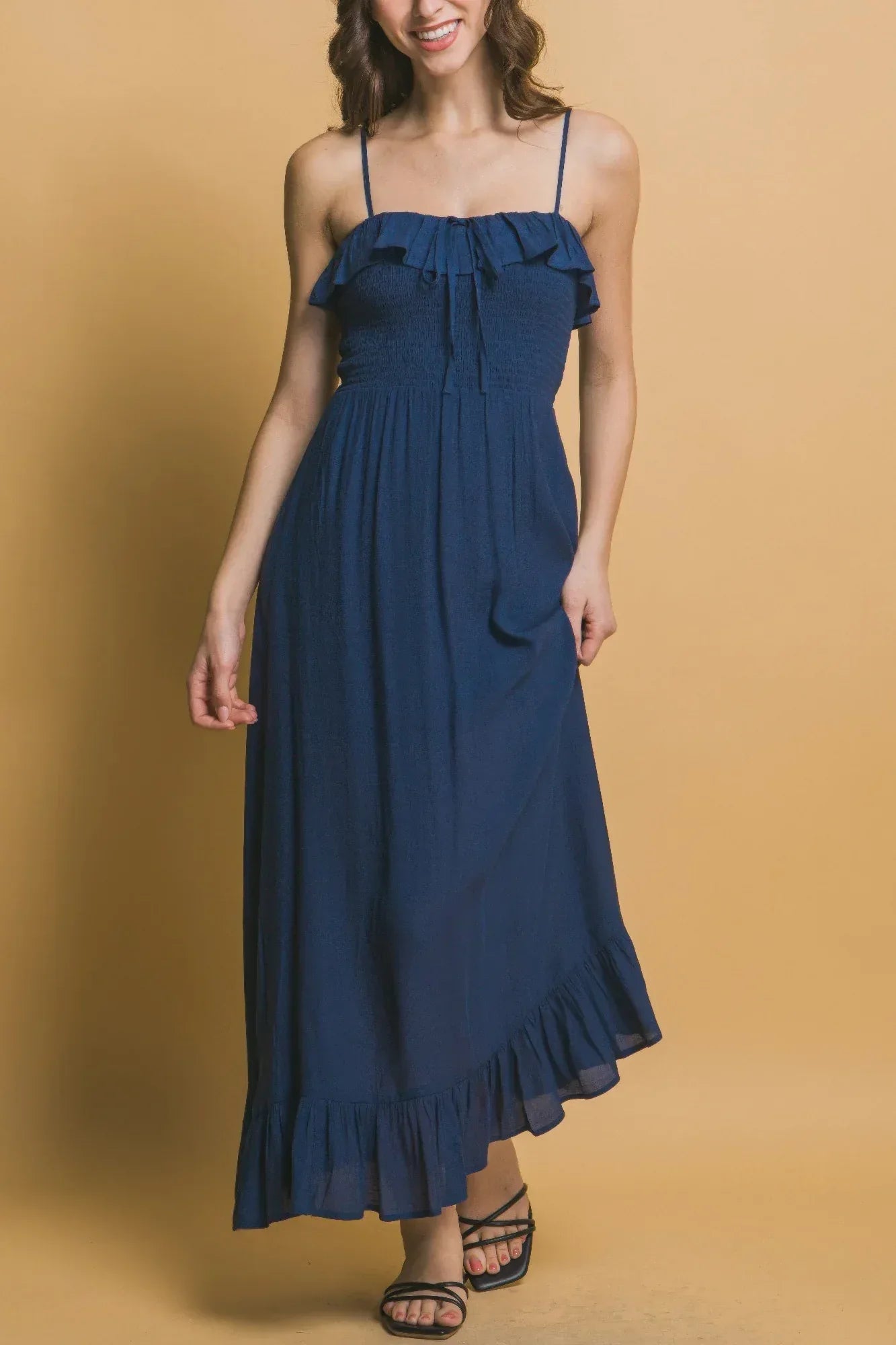 Smocked Ruffle Maxi Dress | Mixtshop LLC
