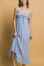 Smocked Ruffle Maxi Dress | Mixtshop LLC