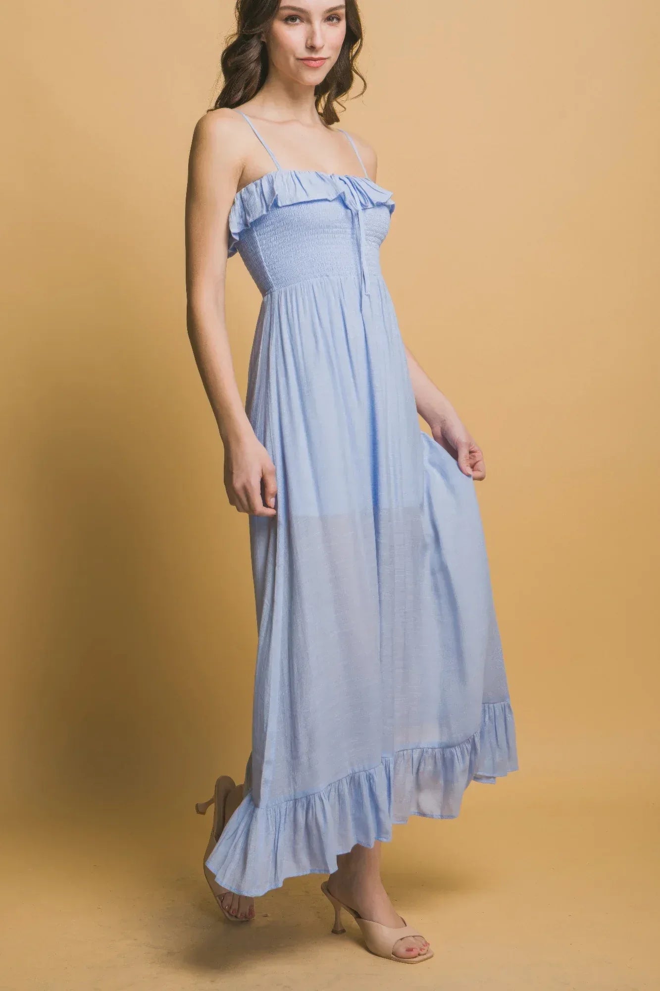 Smocked Ruffle Maxi Dress | Mixtshop LLC