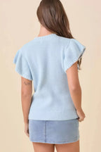 Weaved Ribbon Bow Detail Sweater Knit Top | Mixtshop LLC