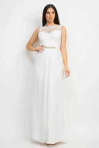 Jewel Waist-tie Lace Maxi Dress | Mixtshop LLC
