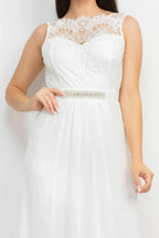 Jewel Waist-tie Lace Maxi Dress | Mixtshop LLC