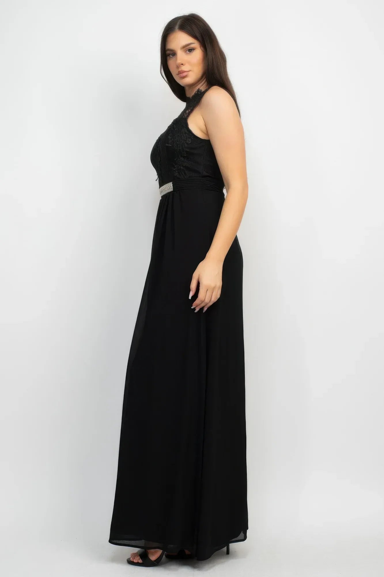 Jewel Waist-tie Lace Maxi Dress | Mixtshop LLC
