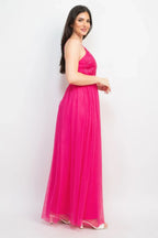 Glittered Straps Mesh Tulle Maxi Dress | Mixtshop LLC