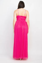 Glittered Straps Mesh Tulle Maxi Dress | Mixtshop LLC
