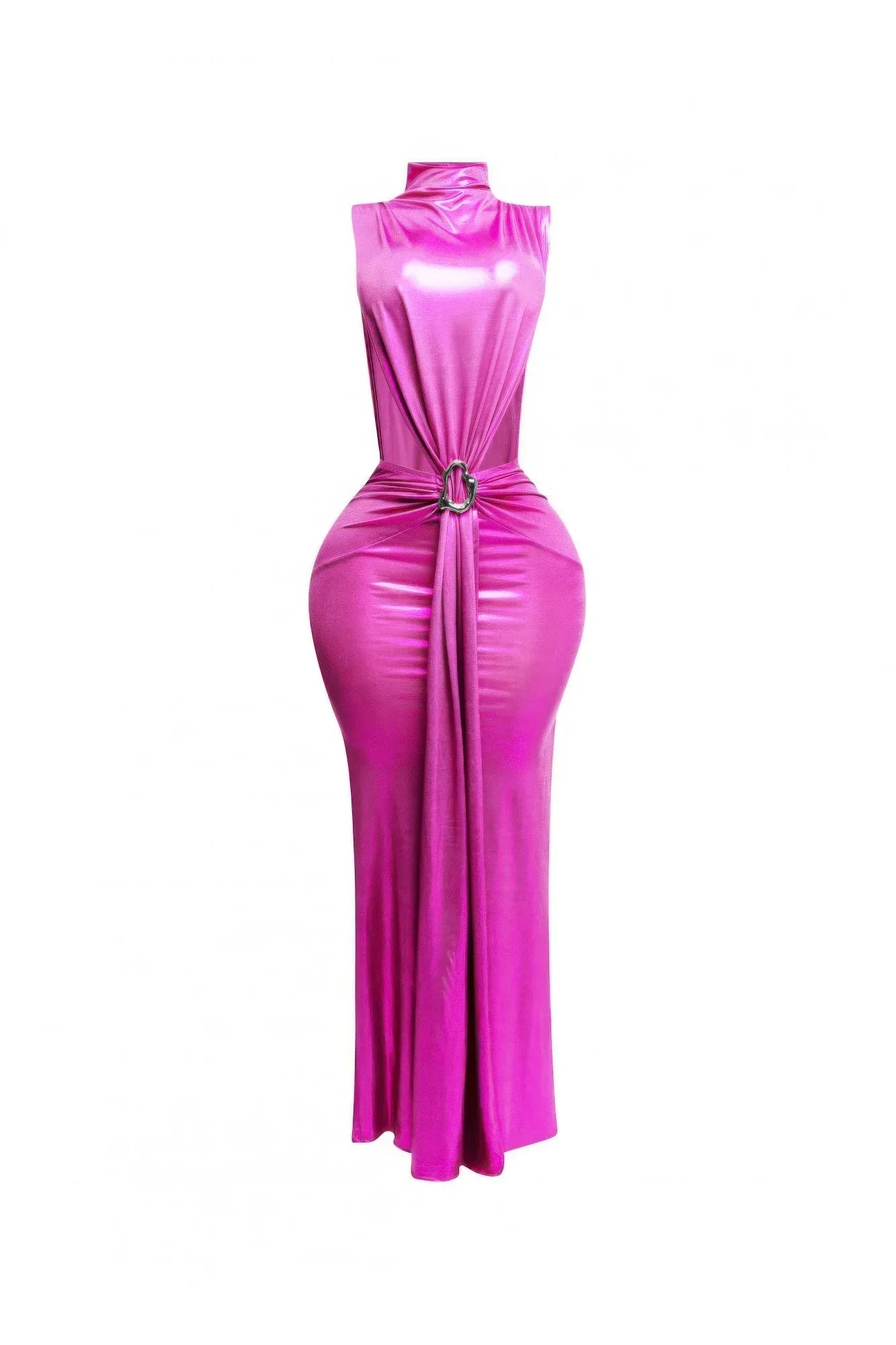 Mock Neck And Tied Waist Dress | Mixtshop LLC Main image