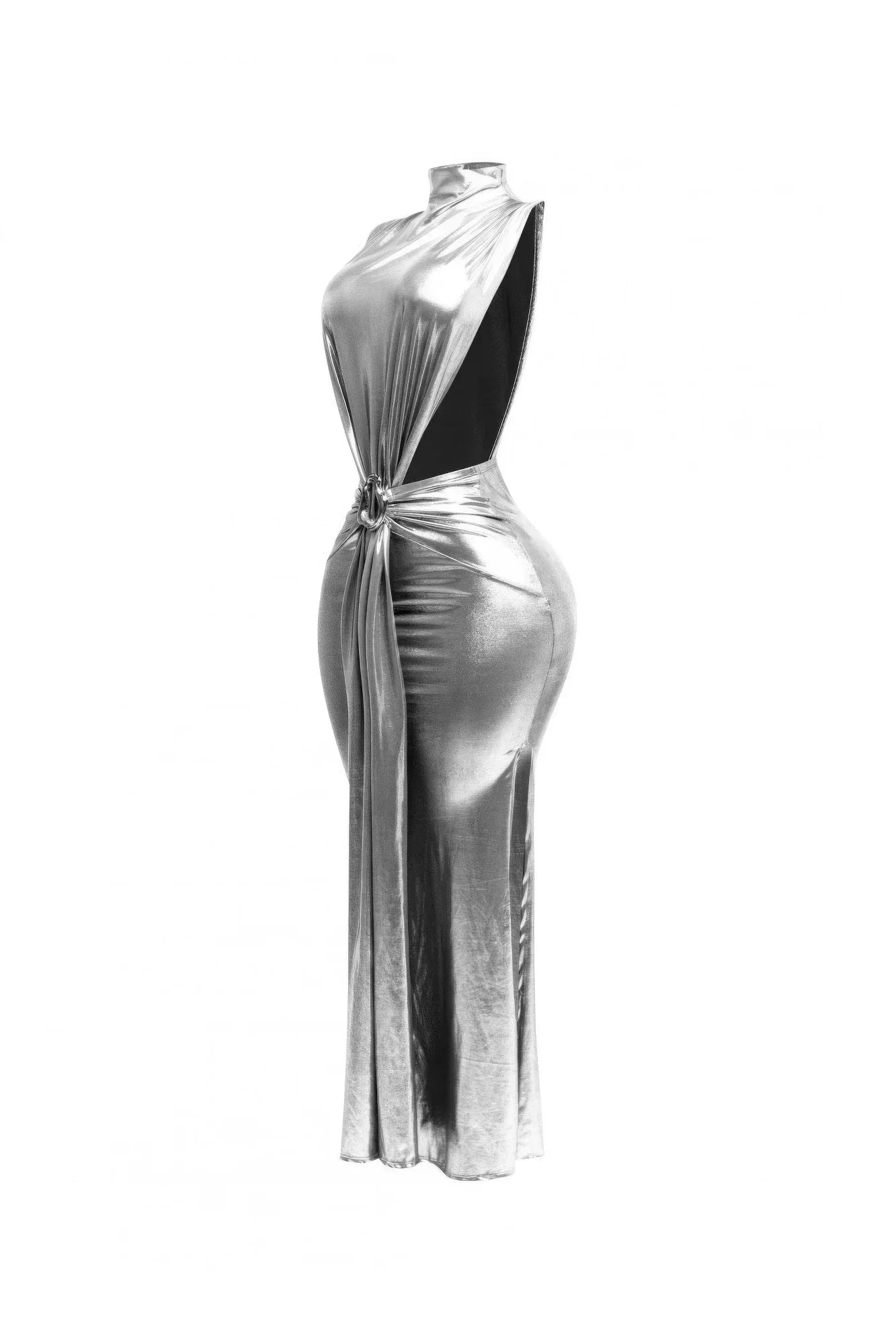 Mock Neck And Tied Waist Dress | Mixtshop LLC